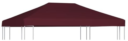HIGSOSE Pavillondach 310 g/m² 3x4 m Weinrot Ersatzdach Pavillon Pavillondach Wasserdicht Stabil Winterfest Pavillon
