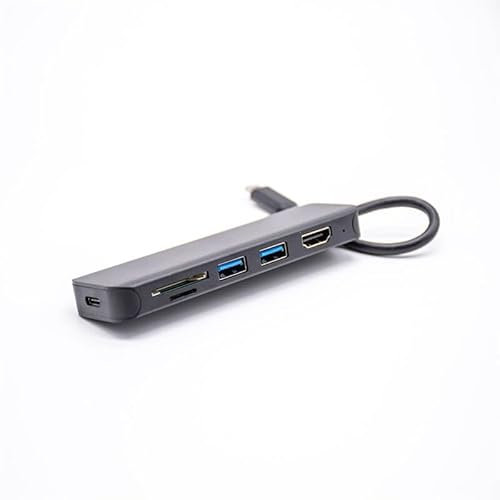 Hub USB de 6 puertos tipo C, adaptador USB multipuerto portátil RJ45 multipuerto