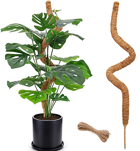48 Inch Moss Pole, Bendable Moss Pole for Plants Monstera, Tall Moss Poles for Climbing Plants Indoor, Large Moss Pole Support, Garden Trellis Plant Stick Stakes for Potted Plants, Pothos