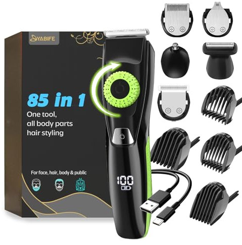 Bart- & Schnurrbart-Trimmer mit 3 Aufsätzen 40 präzise Längeneinstellungen, wasserdicht, 240 Min. Akkulaufzeit – Professioneller Haartrimmer für Männer & Frauen Ohr Kopf Nas