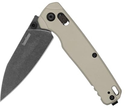Kershaw Bel Air Pocket Knife, Bright Nickel, 3.1 Inch Stainless Steel Reverse Tanto Blade, EDC with Assisted Opening, Reversible Carry, USA Made, Everyday Carry Pocket Knife for Men and Women