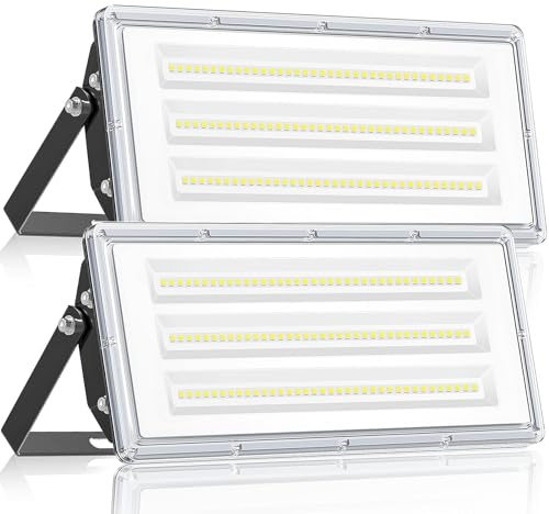 YIQIBRO LED Strahler Außen 100W, LED Scheinwerfer mit Trafo 85-265V,2 Stück | 10000LM LED Fluter Außen, 6500K Kaltweiß Aussenstrahler Wasserdicht IP67 für Garten, Garage, werkstatt, Fabrik, Sportplatz