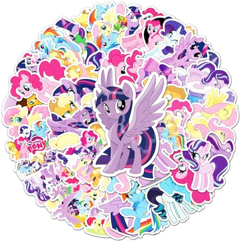 50 st klistermärken liten pony, vattentäta vinylklistermärken, lätt att applicera och ta bort