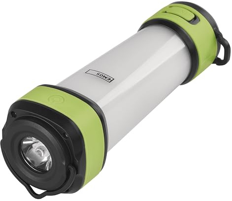 EMOS multifunktionale LED Camping Laterne, tragbare 360° Akku-Campinglampe mit Rotlicht und Powerbank Funktion, Magnet und Haken, 7 Modi, Helligkeit 360 lm, Leuchtweite 190 m, 19 h Leuchtdauer