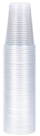100 X 180ML Clear Plastic Disposable Drink Cups for Water Coolers/Travel/Camping/Parties and Events- (180ML / 7 Ounce) (100)