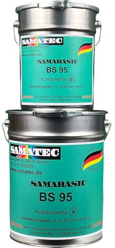 Bodenfarbe Fußbodenfarbe Kellerfarbe Betonfarbe matt & rutschfest - SamaBasic BS95 10Kg/50m² (Schwarz)