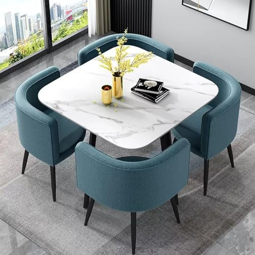 WRYsqbhjyb Esstisch Rund für 4 Personen, Couchtisch, Runder Esstisch mit Eisenbeinen, Moderner Mid-Century-Tisch für Esszimmer, Küche, Kleinen Raum (Color : B)