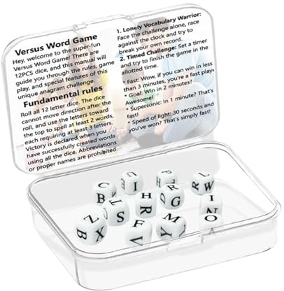 Wort-Würfelspiel, Buchstabenspiel mit Würfeln | Lustiges Buchstabenspiel für die - Kreatives englisches Buchstaben-Würfelspiel, Würfelbuchstaben-Set für Camping-Spiele