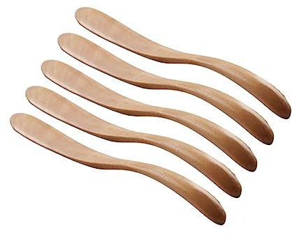 Ciieeo 5-teiliges Butterset Aus Holz Für Frischkäseaufstrich Natürliches Holzmaterial Glatt Und Griffig Nicht Gezahnt