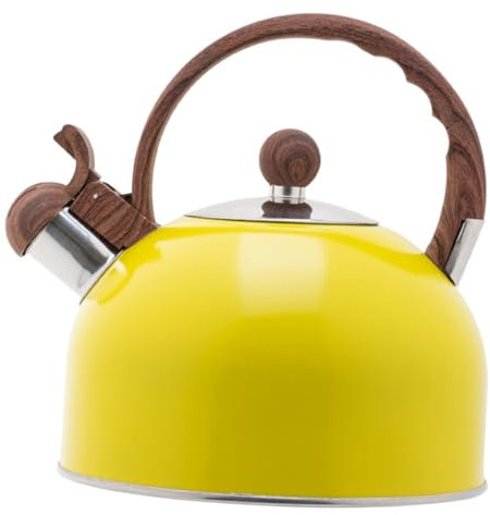 Milisten 2.5l Whistling Tea Kettle Whistle Pot Stainless Steel Sounding Kettle Practical Kitchen Gadget for Stovetop Boiling