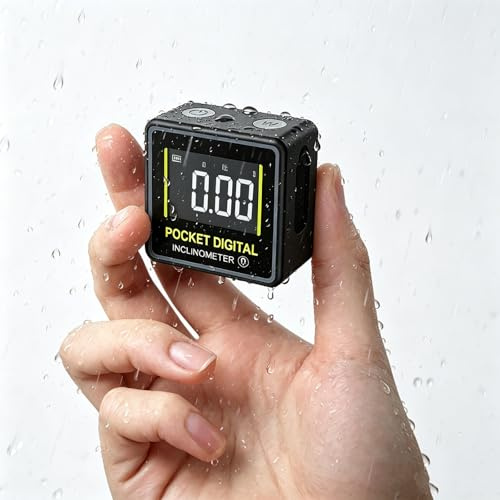 eSynic Mini Digital Inclinometer Pocket Angle Finder Magnetic Digital Level Box USB Rechargeable Angle Gauge Protractor Measurement Tool with LCD Display/V Groove/°、% Portable for Woodworking etc
