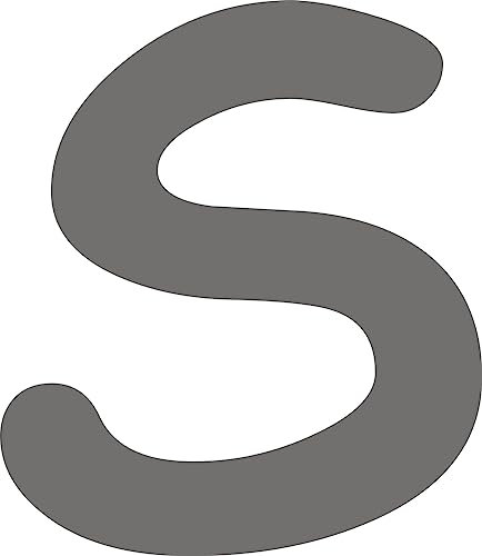 Kleckerliese Buchstaben Aufkleber 46 cm Einzel – seidenmatte Alphabet Sticker A–Z für Kinderzimmer, Wand, Tür, Möbel & Auto – selbstklebend & konturgeschnitten – S – Farbe Dunkelgrau
