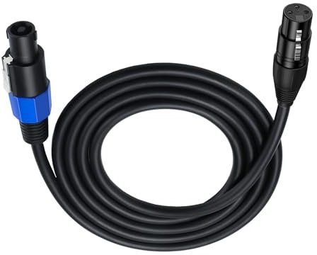 Câble d'extension Speakon vers XLR mâle vers XLR femelle 3 broches adaptateur de connexion pour microphone de scène