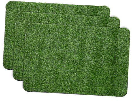 Toyvian 3pièces Paillasson Gazon Artificiel pour Porte Entrée Tapis De Gazon Extérieur Paillasson Accueil Synthétique