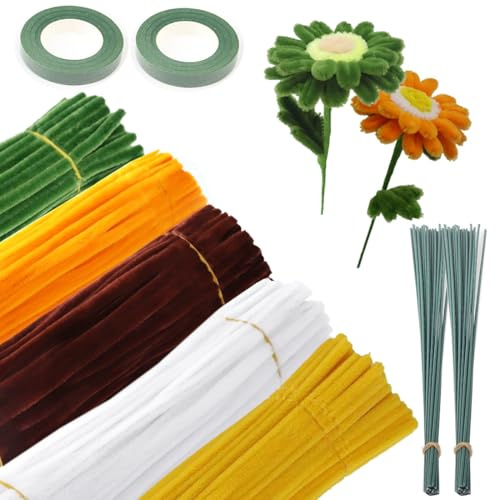 Set di 500 stuzzicaducri per artigianato, filati di ciniglia per hobby creativi, filo di ciniglia, forniture per il tempo libero creativo, pipa detergenti, set di stuzzichini per fai da te (5 colori)