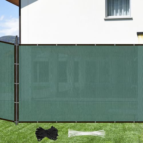 QWORK® Privacy Netting 2mx5m Garden Screening, UV & Tear-Resistant Outdoor Windbreak Screening, with Cable Ties, Ropes and Eyelets