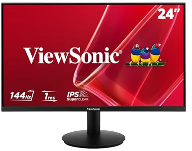 ViewSonic VA24G1 Monitor 24 Zoll Full HD 1920px1080, 144Hz, 1ms MPRT, IPS, HDMI 1.4, VGA, Low Blue Light, Flimmerfrei
