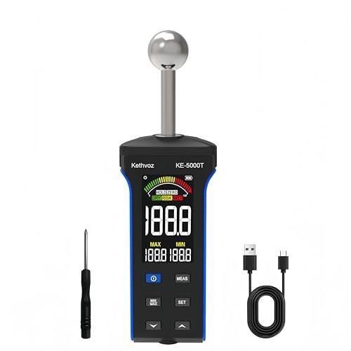 Feuchtigkeitsmessgerät –Kethvoz Pinless Feuchtigkeitsmesser für Wand, Decke, Boden, Möbel, Holz, Mauerwerk und Andere Baustoffe mit WET/RISK/DRY Alarme, Messtiefe von 20~40mm