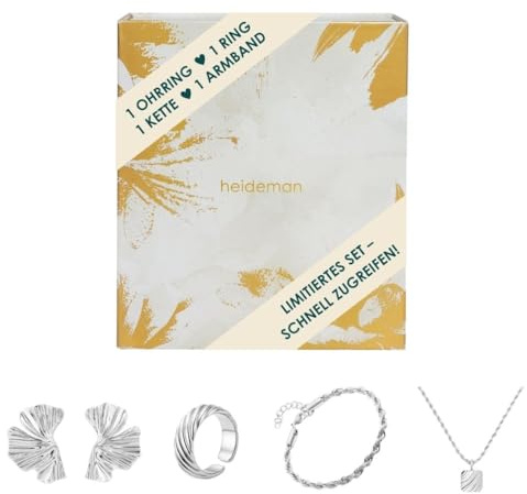 Heideman Adventsbox Gravur Damen 4er Set Silber | Schöne Geschenkidee für Freundin, Mama oder Partnerin, hautfreundlich, anlauffrei und alltagstauglich