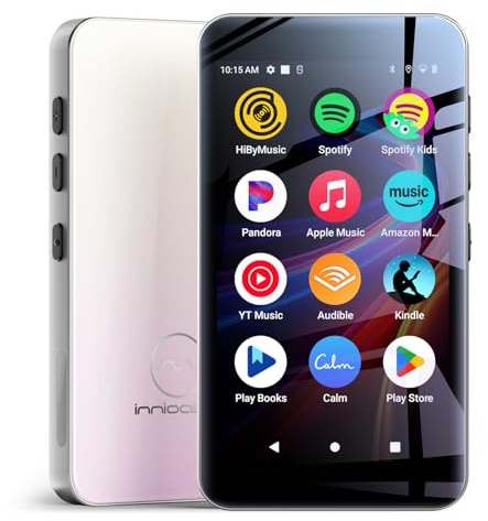MP3 Players with Bluetooth WIFI,160GB innioasis MP3 Players with Spotify, Spotify Kids, Pandora, Play Store, Parental Manager App, Calm, 4 HD Full Touch Screen MP4 Music Player for Kids (White)