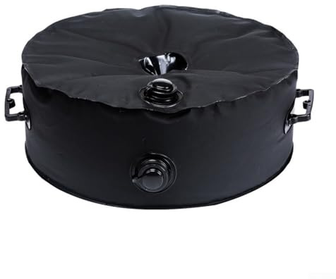 Base de parasol remplie d'eau design rond avec poignée, résistant aux intempéries offrant un soutien stable dans des conditions extérieures (40 l)