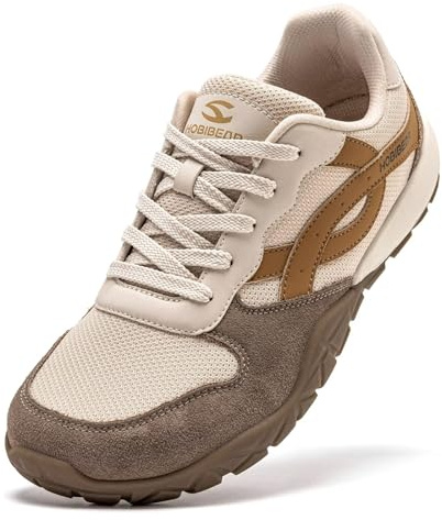 HOBIBEAR Barefoot Shoes Minimalist Trail Runner Wide Toe Box Outdoor Cross Training Fashion Sneakers for Women Brown