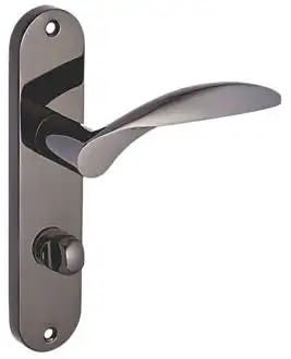 Designer Levers Bordeaux Lever Thumbturn Lock Bathroom Door Handle | Fixings included; black nickel; supplied as a pair; aluminium construction; designed specifically for bathroom.