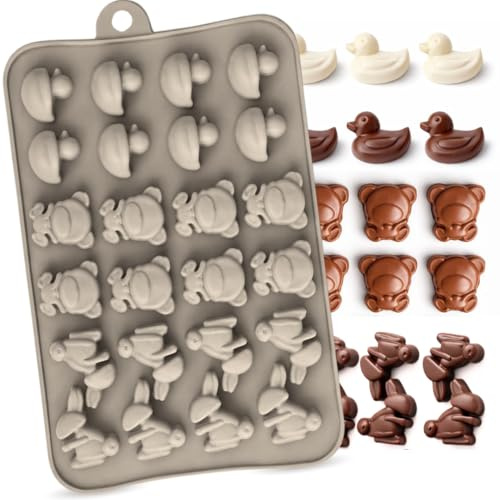 Stampo in Silicone per Cioccolatini Animali 3D - Stampo da Forno e Frigo - Versatile per Dolci, Ghiaccio, Candele, Caramelle, Gelatina - Formine Antiaderenti (ANIMALI)