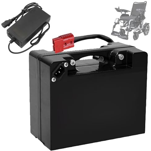 ZXLLAFT Lithium Battery 24V 30Ah 18Ah 20Ah Replacement Battery 24V Electric Wheelchair Batteries for 200W 500W 750W Motor Kit with Charger and Handle,24V18Ah Red Anderson