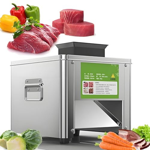 Máquina Cortadora De Carne Escritorio Comercial,Cortadora Fiambre Eléctrica 150Kg/H Cortadoras De Alimentos De Restaurante De Acero Inoxidable Para Restaurantes, Cantinas(15MM)