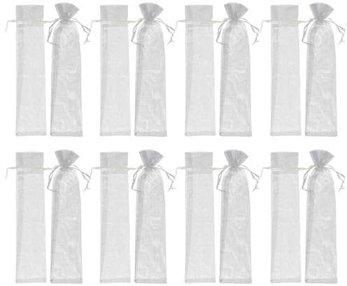 COHEALI Silberne Organzasäckchen Leichte und Tragbare mit Kordelzug 20 Stück Geschenkbeutel aus Organza für Süßigkeiten und Weihnachtsverpackung