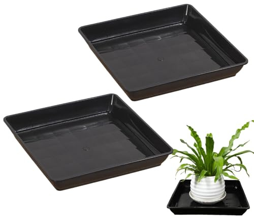 Platillos para macetas | Contenedor cuadrado grueso para macetas | Bandeja para macetas, para el hogar, jardín, invernadero, balcón, alféizar de la ventana, jardinería, semilla de guardería