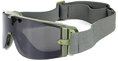 EnzoDate Ballistique X800 Lunettes de sécurité 3 lentilles Kit de lunettes de soleil militaires Vision nocturne Anti-UV Combat War Jeu Auto avec étui