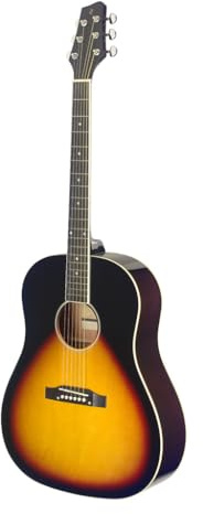 Stagg Slope Shoulder Dreadnought-Gitarre, Linkshänder, Sunburst
