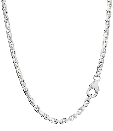 NKlaus Ankerkette aus 925 Sterlingsilber diamantiert 2,5mm breit 1 Stück | Nickelfrei; in Längen von 42 bis 90cm wählbar