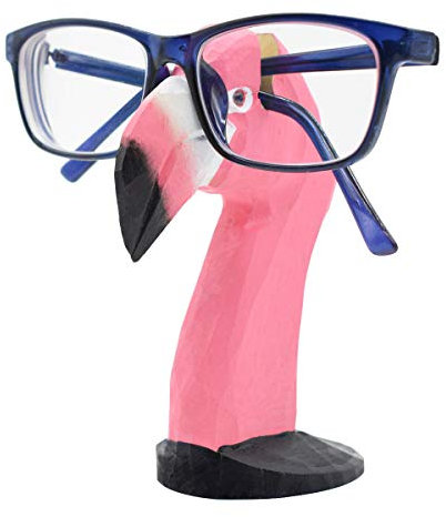 VIPbuy Lustig Brillenhalter Holz Sonnenbrillenhalter aus Holz Tier-förmigen Brillenständer brillenablage Handgeschnitzt Brillenablage Geschenk für Kinder Schreibtisch Heimbüro Deko (Flamingo)
