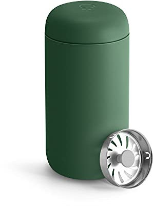 Fellow Carter Move Tasse de voyage – Gobelet à café et à thé isotherme en acier inoxydable avec intérieur en céramique et protection contre les éclaboussures, vert cargo, 355 ml