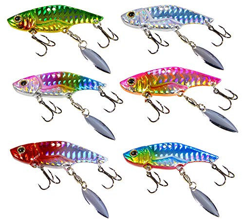 Spinner Angelköder Jig Spinner Set Chatterbait Kunstköder Crankbait Spinnerbait |Spinner Jig Bait Bleikopfspinner Zielfisch Barsch, Forelle, Hecht, Zander, Wels Rostfreie Haken