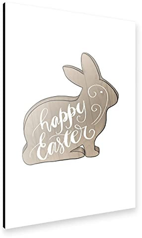 artboxONE Alu-Print 150x100 cm Happy Easter | Rabbit Illustration von Künstler Tanya Kart