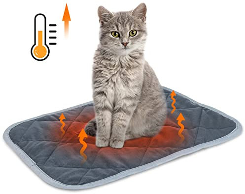 Nobleza Selbstheizende Decke für Katzen & Hunde, Haustiere Wärmematte, Waschbare Welpen Thermodecke, Selbstwärmende Winter Wärme Hundematte, Hund rutschfest Wärmedecke, Größe S 40x50cm