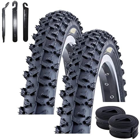 2 x Kenda K-850 MTB Fahrradreifen Fahrradmantel Schwarz 50-406 (20 x 2.0) + AV-Schläuche inkl. Reifenheber