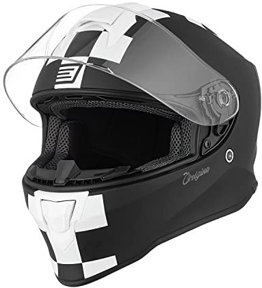 ORIGINE On Road Casco Integrale Casco Moto con Ventilazione ECE (CONTEST MATT WHITE BLACK,L)
