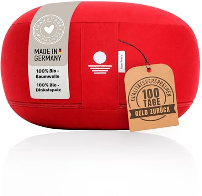 Inner Peace Yogakissen Meditationskissen aus 100% Bio Baumwolle und mit Bio Dinkelfüllung | Yogakissen Rund, Yoga Sitzkissen, Yogakissen Meditationskissen, Sitzkissen Yoga, Meditation Cushion | Meditationskissen rund, höhenverstellbar, Yoga Sitzkissen, waschbarer Bezug, Meditation Zubehör