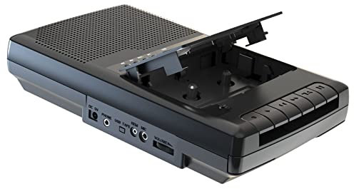 Reproductor Cassette Portatile Lettore Cassette Audio Registratore di Nastri Digitalizza su USB con Maniglia, Cuffie, Microfono, Altoparlante