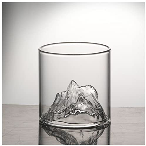FrEshn Coupe en Verre Verre de vin Transparent créatif 3D Fuji Modèle de Montagne Verre de Whiskey Home Cuisine Cuisine Cafetière Style Bar Accessoires Coupes en Verre