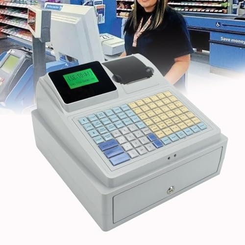 WDDEYYDS Registrierkasse, 8 Digitale LED-Kommerziell-Kassensystem-Registrierkasse, 81-Tasten-Registrierkasse mit Schublade, Flache Tastatur-Registrierkasse für Einzelhandel/Restaurant