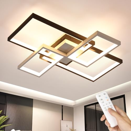 OTREN LED Deckenleuchte Wohnzimmer, Deckenlampe Dimmbar mit Fernbedienung & Memory Funktion für Esszimmer Küche Büro, 52W 65CM