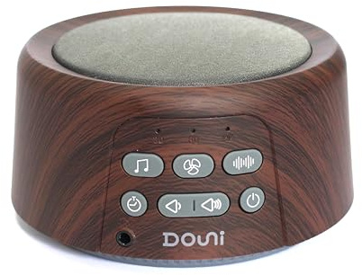 White Noise Machine - Sleep Sound Machine with Soothing Sounds Timer & Memory Function for Sleeping & Relaxation, Sleep Therapy for Kid, Adult, Nursery, Home, Office, Travel. Brown Wood Grain