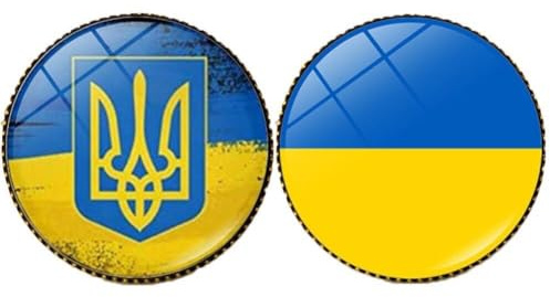 Ukraine-flaggen-brosche, 2 Stück, Runde Ukrainische Flaggen-abzeichen, Emaille, Ukrainische Anstecknadel Für Kleidung, Zubehör