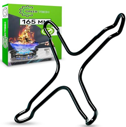 Noir Émaillé Reducteur Gaz 165 mm Réducteur Gaz est Nécessaire pour les Petites Casseroles un Four Gaz Camping ou une Cafetière - Garantie de 5 Ans - ONIX TECH